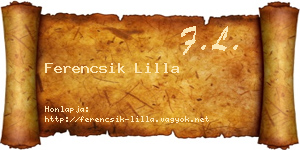 Ferencsik Lilla névjegykártya